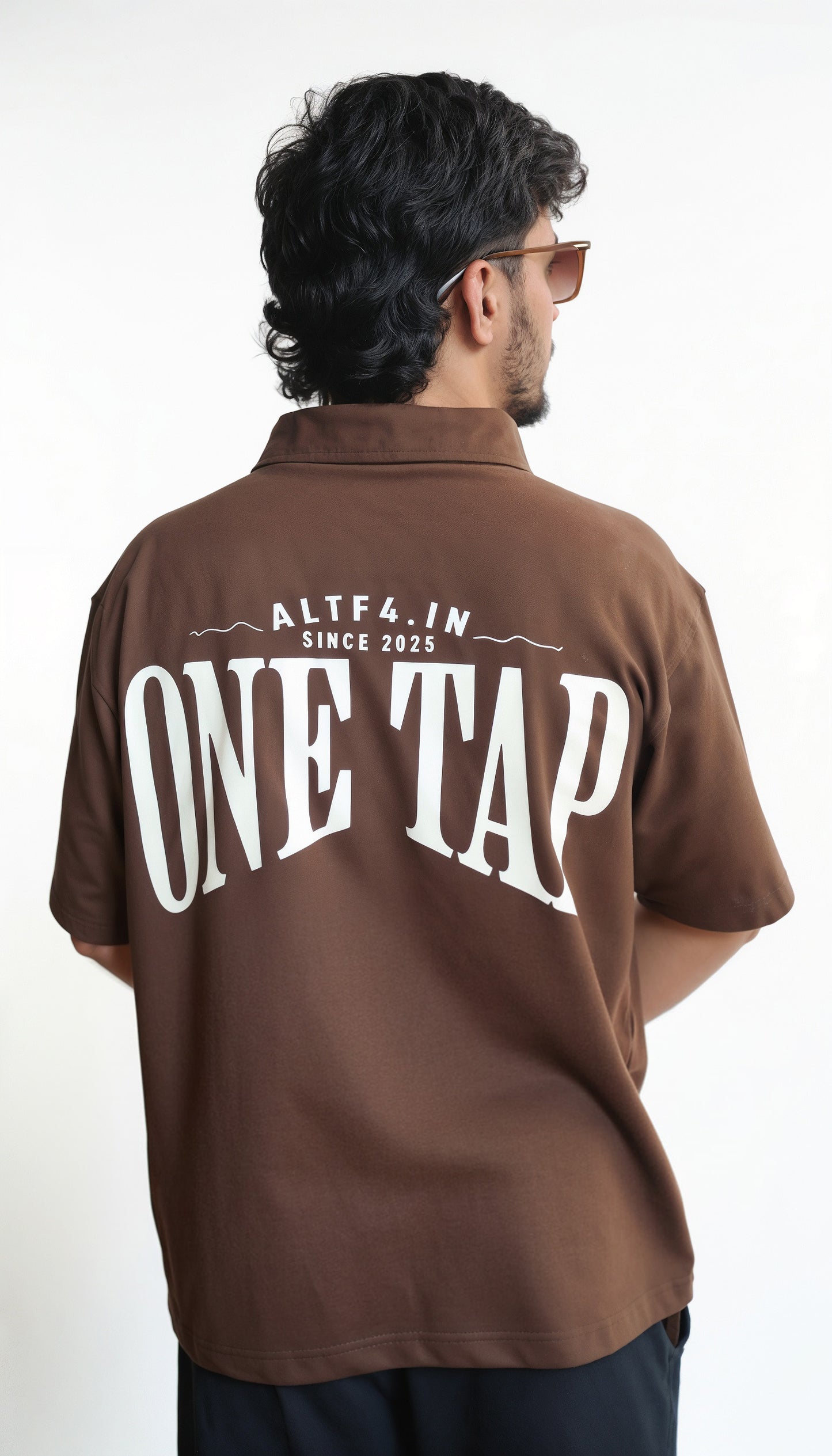 Oversized Box Fit Shirt - Brown