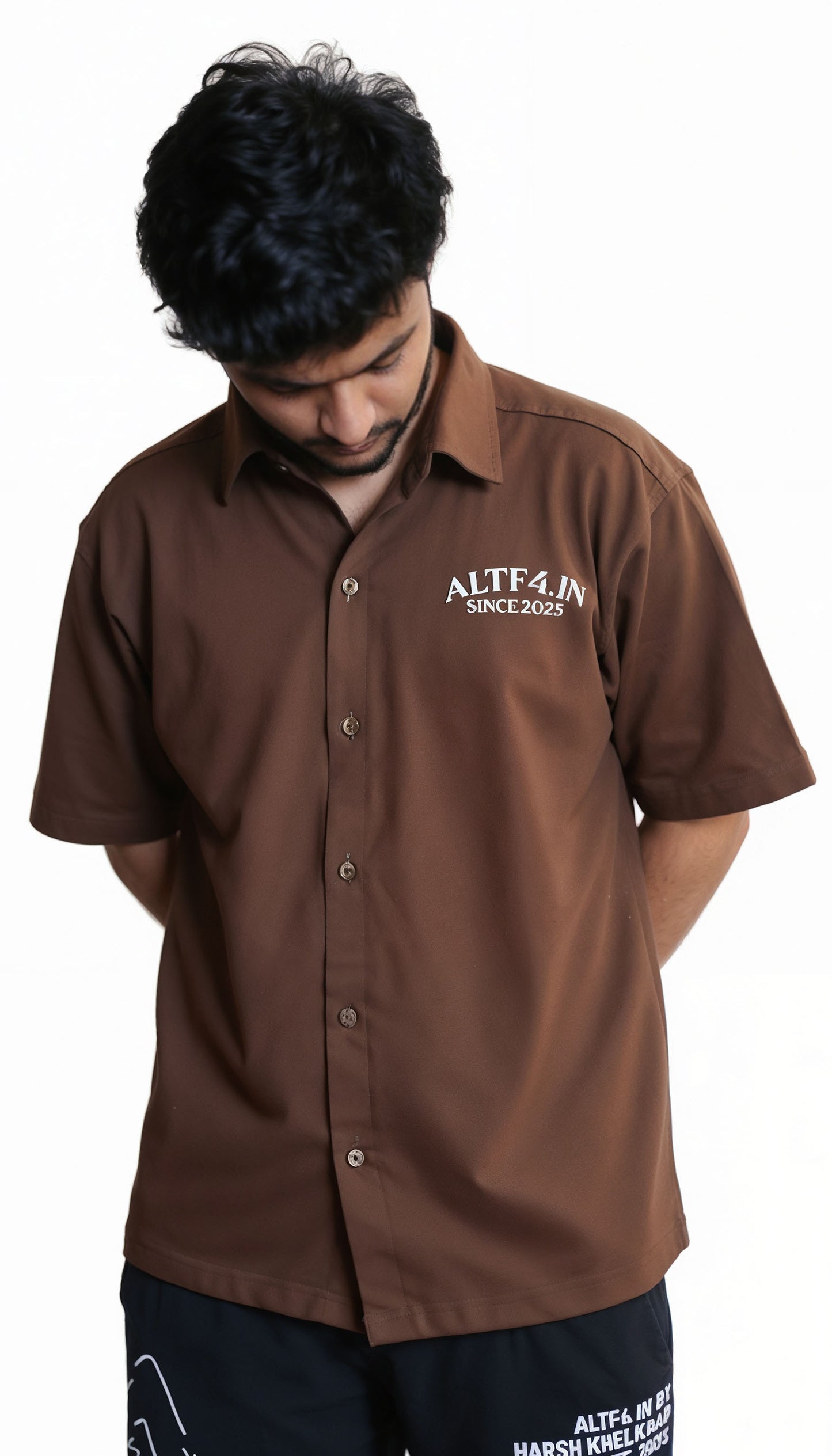 Oversized Box Fit Shirt - Brown
