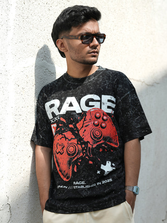 Acid Wash RAGE Oversized Tshirt