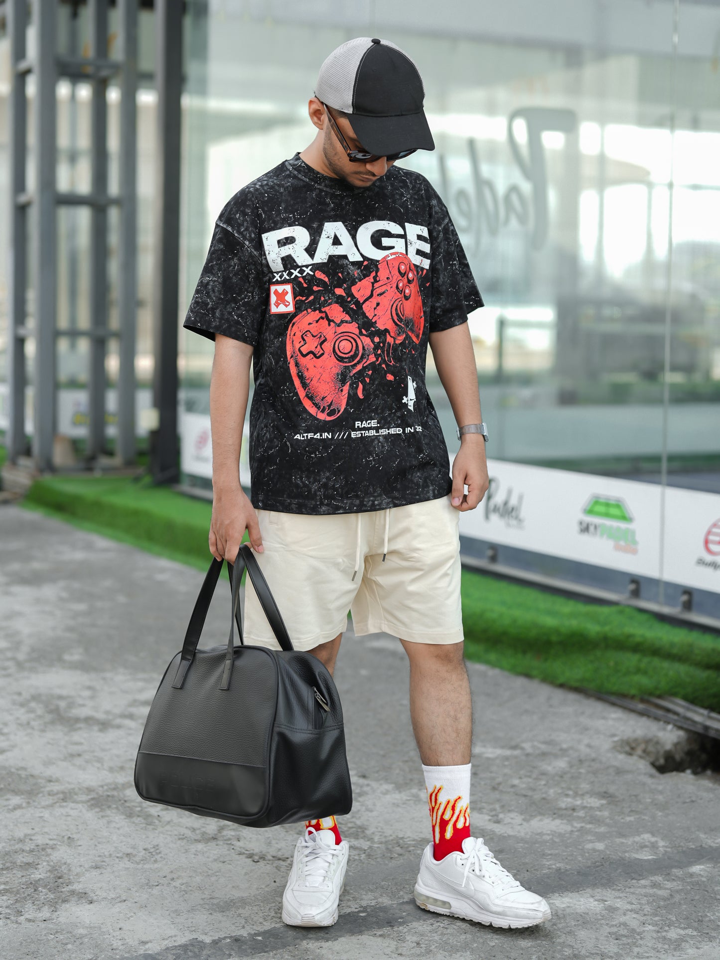 Acid Wash RAGE Oversized Tshirt