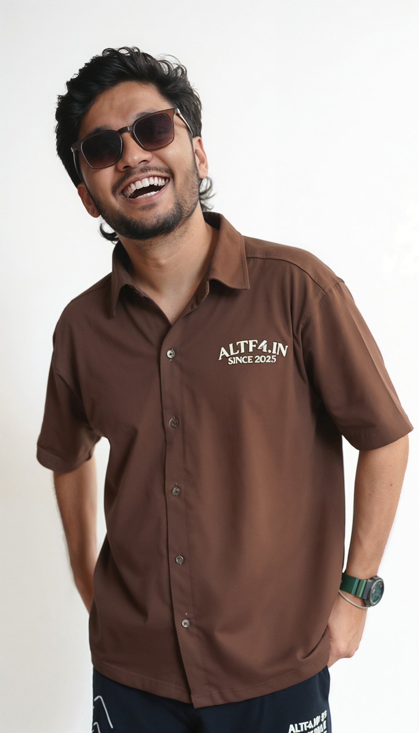 Oversized Box Fit Shirt - Brown